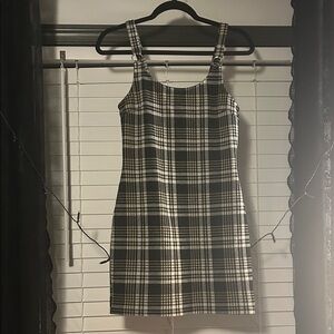 Forever 21 Black, White, & Yellow Checkered Mini Dress
